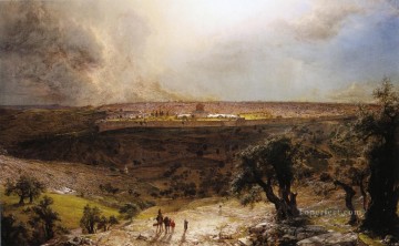 オリーブ山の風景から見たエルサレム ハドソン川 フレデリック・エドウィン教会 Oil Paintings